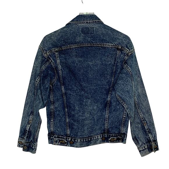 Vintage 80s Levis Acid Wash Denim Trucker Jean Jacket USA 4 Pocket XS Unisex - Picture 2 of 10